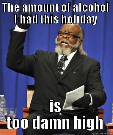 THE AMOUNT OF ALCOHOL I HAD THIS HOLIDAY IS TOO DAMN HIGH The Rent Is Too Damn High