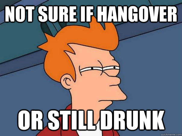 Not sure if hangover or still drunk  Futurama Fry