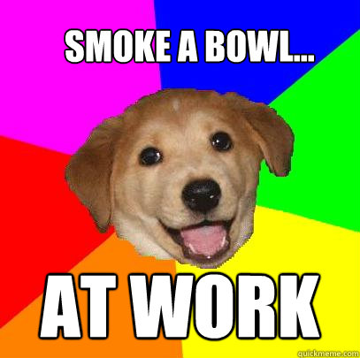 Smoke a BOWL... AT WORK  Advice Dog