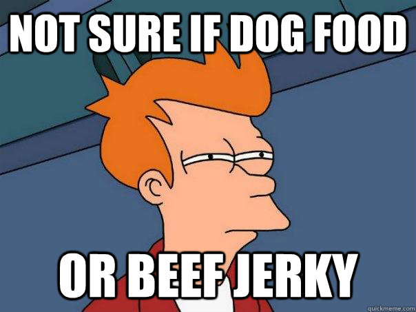 Not sure if dog food Or beef jerky - Not sure if dog food Or beef jerky  Futurama Fry