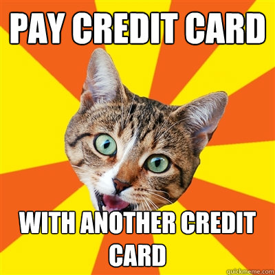 pay credit card  with another credit card  Bad Advice Cat