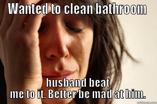 Dushani's problems - WANTED TO CLEAN BATHROOM HUSBAND BEAT ME TO IT. BETTER BE MAD AT HIM. First World Problems