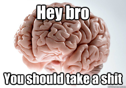 Hey bro You should take a shit   Scumbag Brain