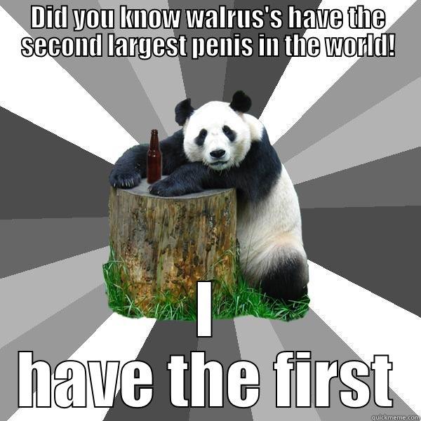 DID YOU KNOW WALRUS'S HAVE THE SECOND LARGEST PENIS IN THE WORLD! I HAVE THE FIRST Pickup-Line Panda