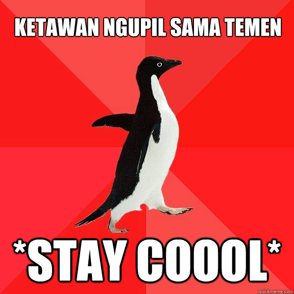 ketawan ngupil sama temen *STAY COOOL*  Socially Awesome Penguin