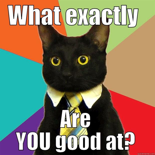 WHAT EXACTLY  ARE YOU GOOD AT? Business Cat