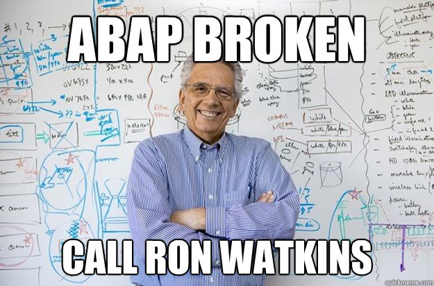 Abap broken call ron watkins  Engineering Professor