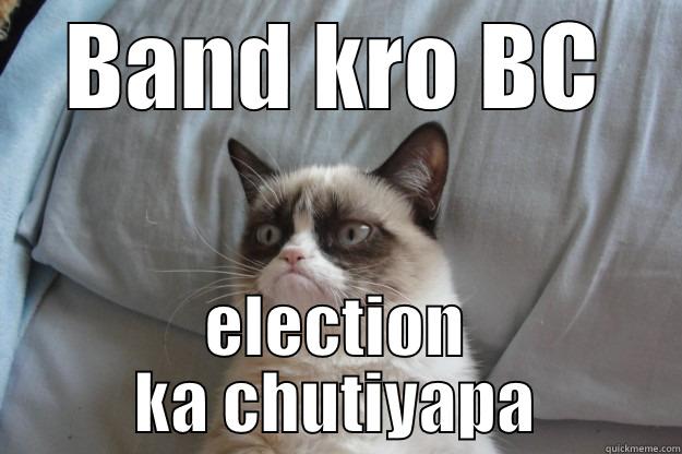 BAND KRO BC ELECTION KA CHUTIYAPA Grumpy Cat