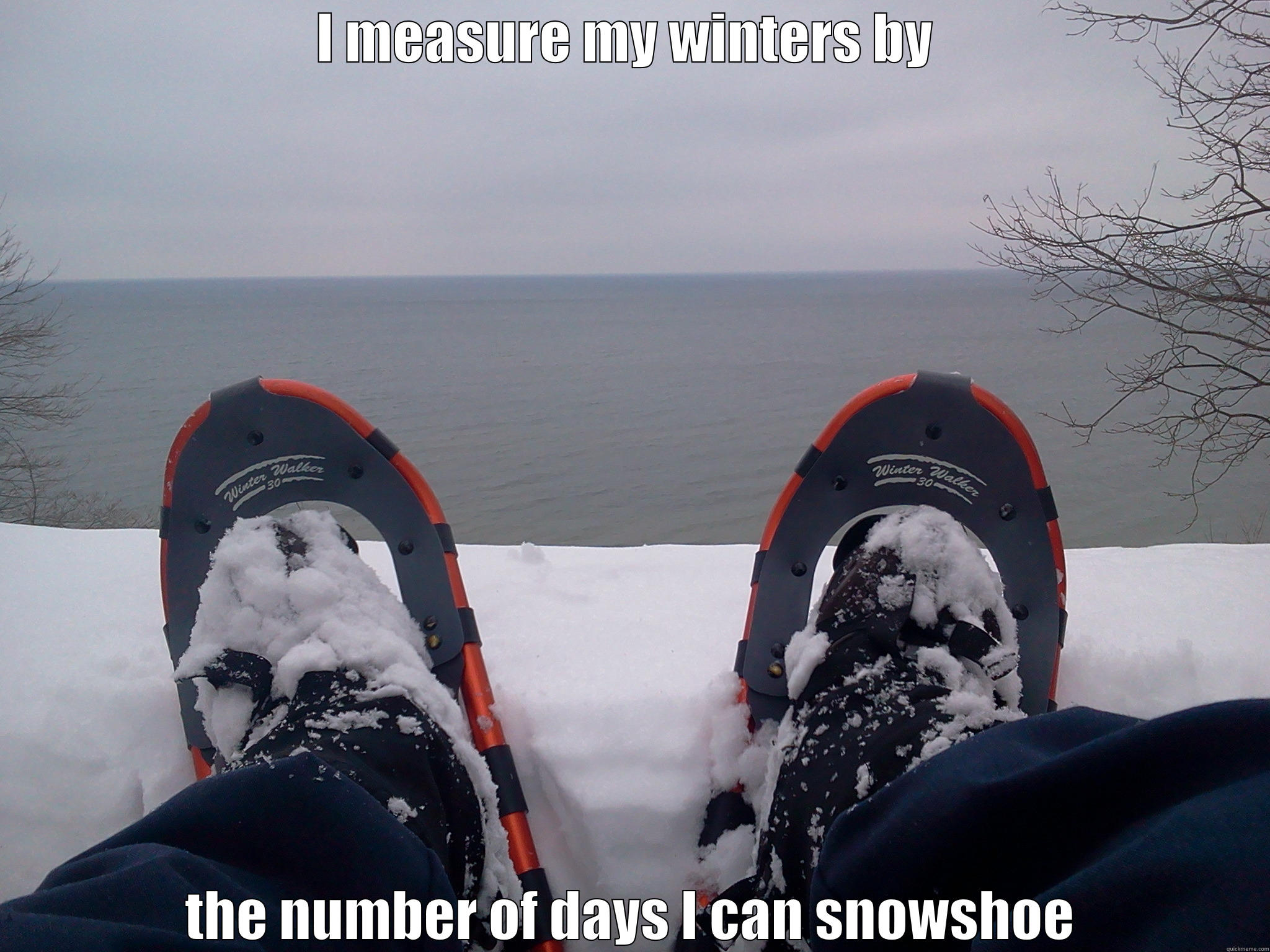 winter measure - I MEASURE MY WINTERS BY  THE NUMBER OF DAYS I CAN SNOWSHOE Misc