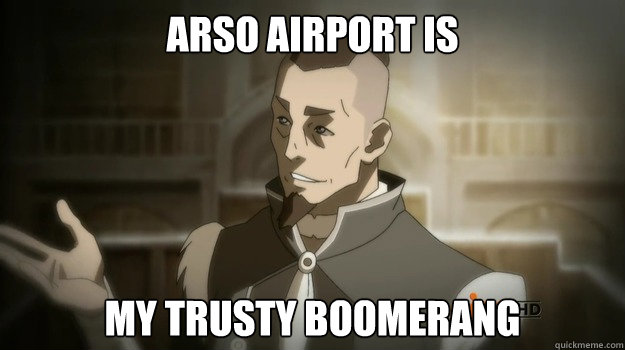 Arso airport is my trusty boomerang Caption 3 goes here  Sokka and his boomerang