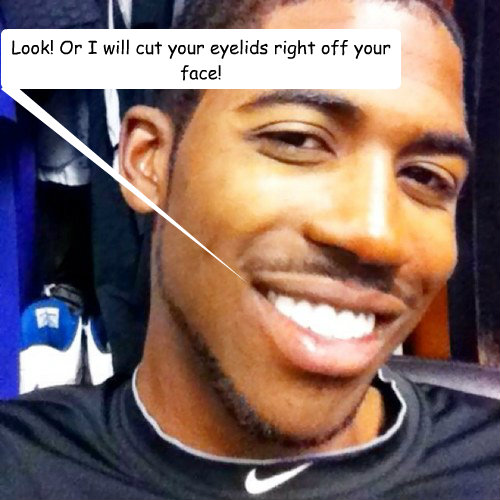 Look! Or I will cut your eyelids right off your face! - Look! Or I will cut your eyelids right off your face!  DEXTER Fowler