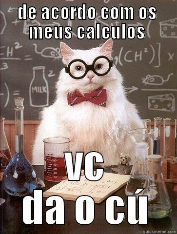 DE ACORDO COM OS MEUS CALCULOS VC DA O CÚ Chemistry Cat