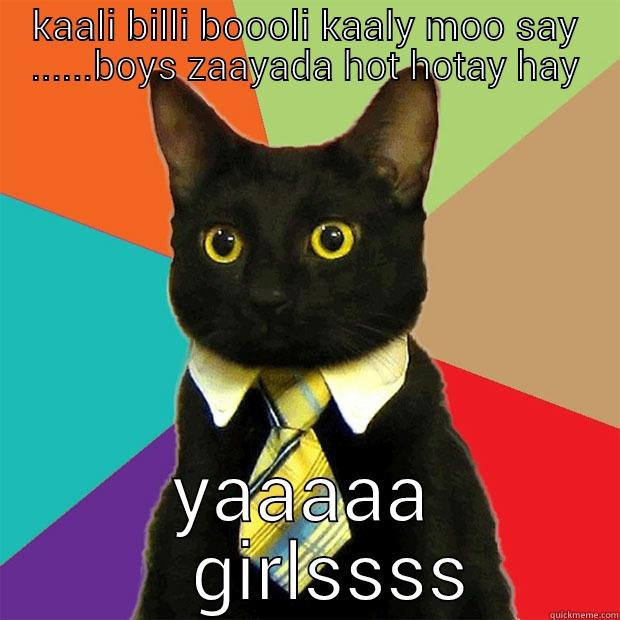 KAALI BILLI BOOOLI KAALY MOO SAY ......BOYS ZAAYADA HOT HOTAY HAY YAAAAA    GIRLSSSS Business Cat