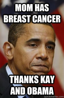 mom has breast cancer Thanks kay and obama  Everything Is Barack Obamas Fault