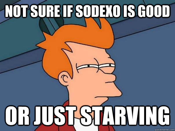 Not sure if sodexo is good Or just starving - Not sure if sodexo is good Or just starving  Futurama Fry