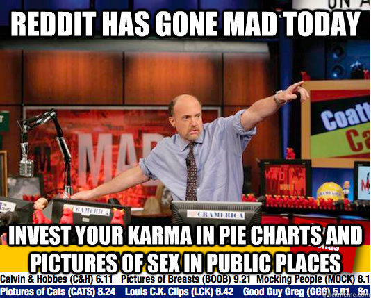 Reddit has gone mad today Invest your karma in pie charts and pictures of sex in public places  Mad Karma with Jim Cramer