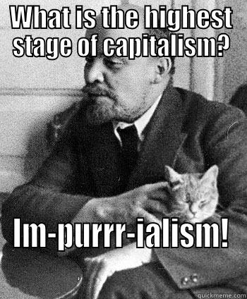 WHAT IS THE HIGHEST STAGE OF CAPITALISM? IM-PURRR-IALISM! Misc