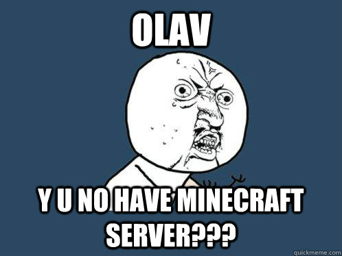 Olav y u no have Minecraft Server???  Y U No