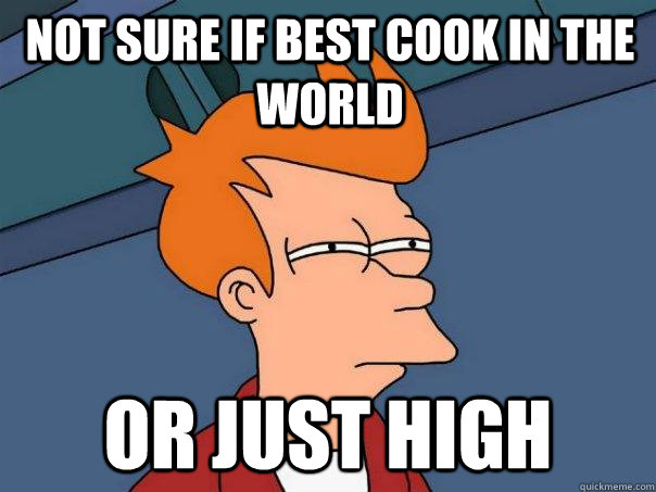 Not sure if best cook in the world or just high - Not sure if best cook in the world or just high  Futurama Fry