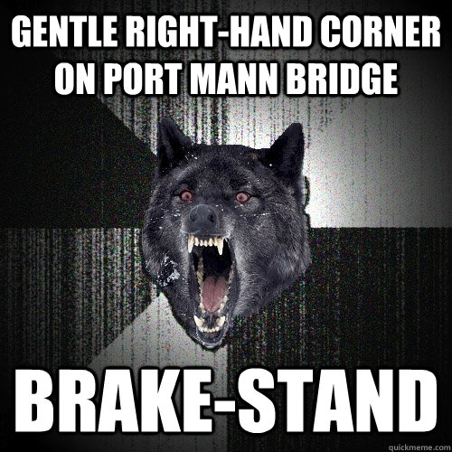 Gentle Right-Hand Corner on Port Mann Bridge Brake-Stand  Insanity Wolf