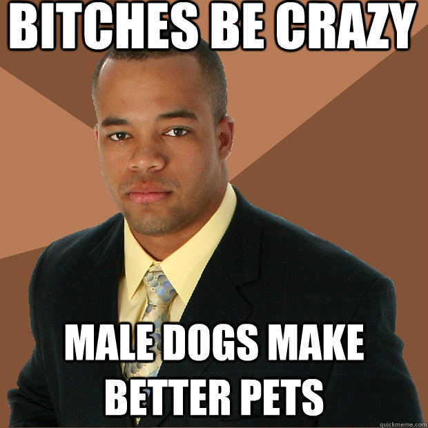 bitches be crazy male dogs make better pets - bitches be crazy male dogs make better pets  Successful Black Man