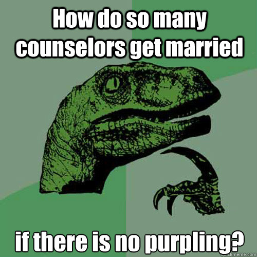 How do so many counselors get married if there is no purpling? - How do so many counselors get married if there is no purpling?  Philosoraptor