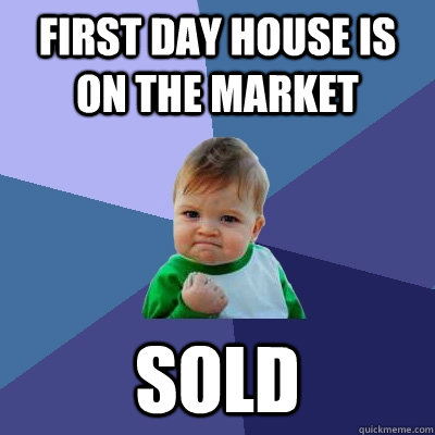 First day house is on the market sold - First day house is on the market sold  Success Kid