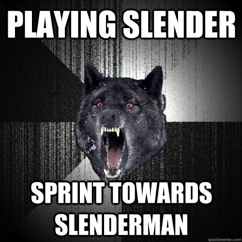 Playing Slender Sprint towards slenderman  Insanity Wolf