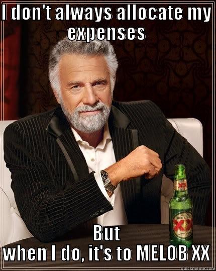 XX Expense - I DON'T ALWAYS ALLOCATE MY EXPENSES BUT WHEN I DO, IT'S TO MELOB XX The Most Interesting Man In The World