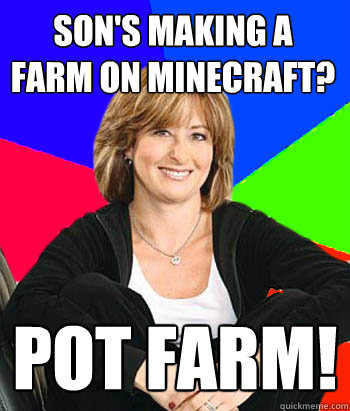 SON's making a farm on minecraft? POT FARM!   Sheltering Suburban Mom