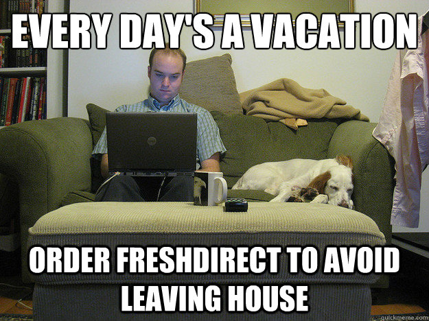 every day's a vacation order freshdirect to avoid leaving house - every day's a vacation order freshdirect to avoid leaving house  Freelancer Fred