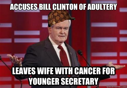 accuses bill clinton of adultery leaves wife with cancer for younger secretary  