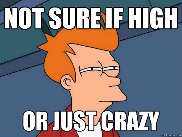 Not sure if High Or just crazy  Futurama Fry