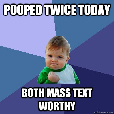 pooped twice today both mass text worthy - pooped twice today both mass text worthy  Success Kid