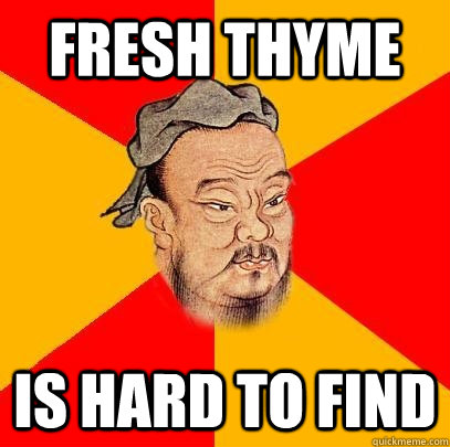 fresh thyme is hard to find  Confucius says