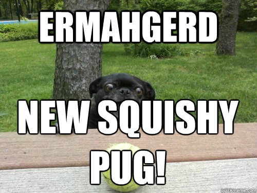 ermahgerd NEW SQUISHY PUG!  