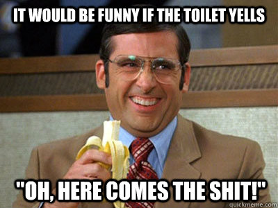 it would be funny if the toilet yells  