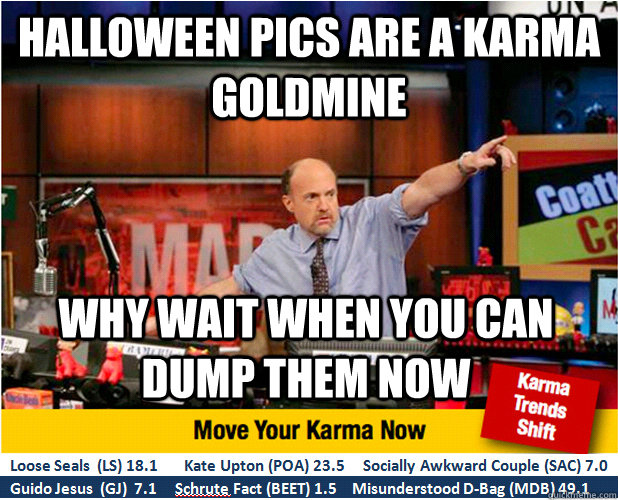 Halloween pics are a karma goldmine why wait when you can dump them now  Jim Kramer with updated ticker