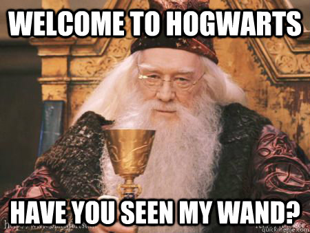 Welcome to Hogwarts have you seen my wand?  Drew Dumbledore