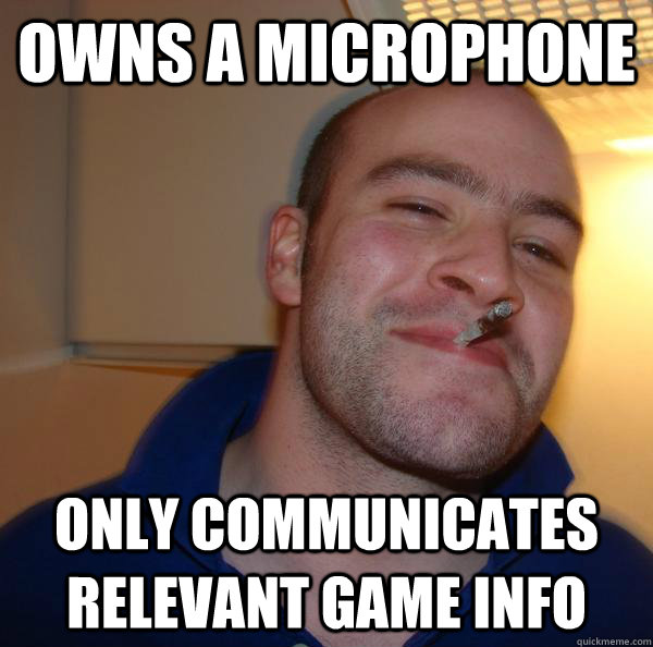 Owns a microphone Only communicates relevant game info - Owns a microphone Only communicates relevant game info  Misc