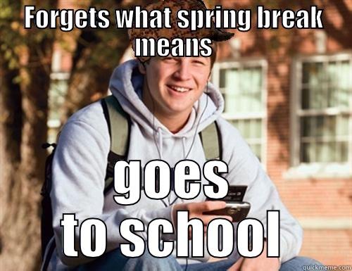 SCHOOp  ppp - FORGETS WHAT SPRING BREAK MEANS GOES TO SCHOOL College Freshman