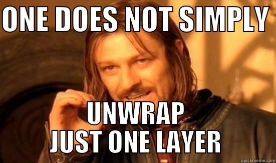 ONE DOES NOT SIMPLY  UNWRAP JUST ONE LAYER Boromir