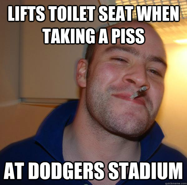 Lifts toilet seat when taking a piss At Dodgers Stadium - Lifts toilet seat when taking a piss At Dodgers Stadium  Misc