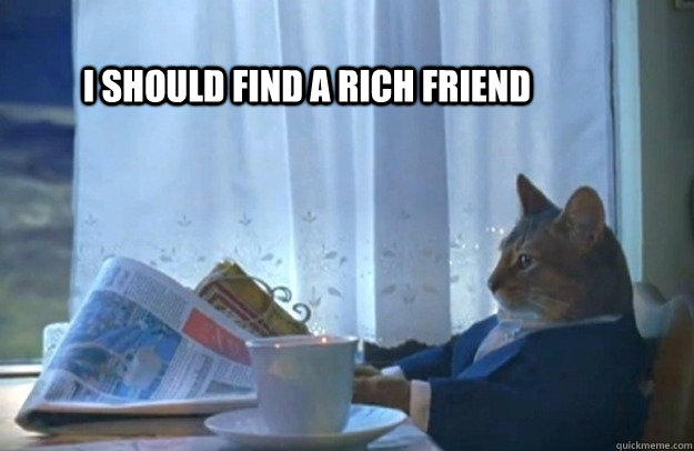 I should find a rich friend  Sophisticated Cat