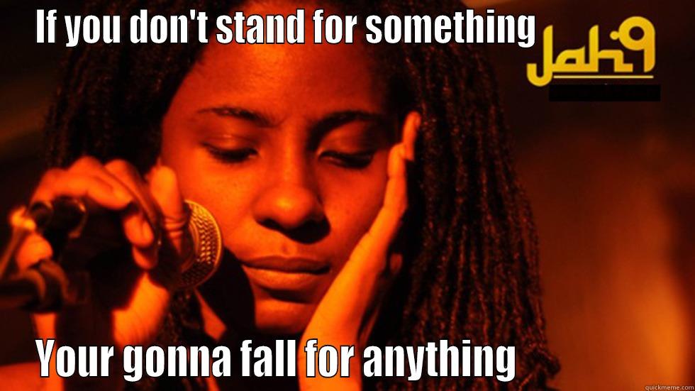 jah 9 - IF YOU DON'T STAND FOR SOMETHING                  YOUR GONNA FALL FOR ANYTHING                   Misc