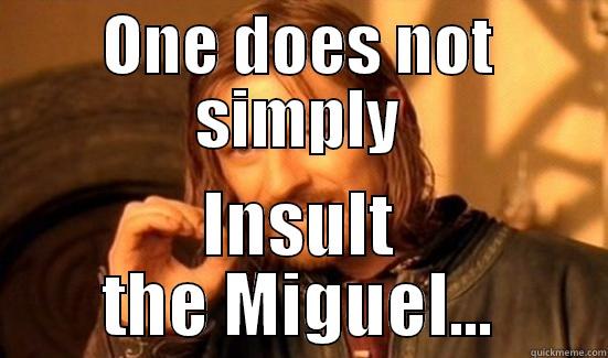 ONE DOES NOT SIMPLY INSULT THE MIGUEL... Boromir