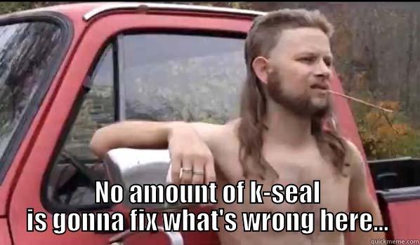  NO AMOUNT OF K-SEAL IS GONNA FIX WHAT'S WRONG HERE... Almost Politically Correct Redneck