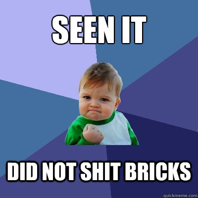 seen it did not shit bricks  Success Kid