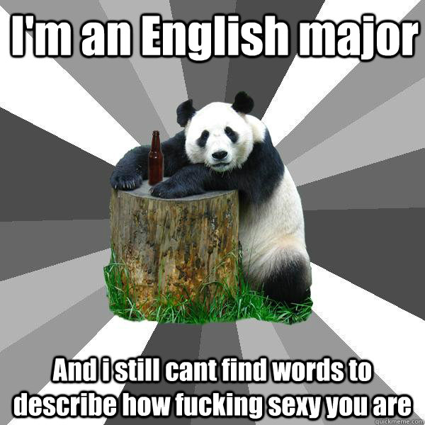 I'm an English major  And i still cant find words to describe how fucking sexy you are  Pickup-Line Panda