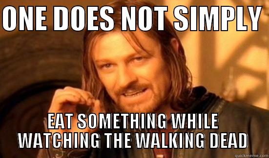 ONE DOES NOT SIMPLY  EAT SOMETHING WHILE WATCHING THE WALKING DEAD Boromir